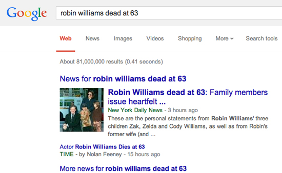 Robin Williams Dead At 63
