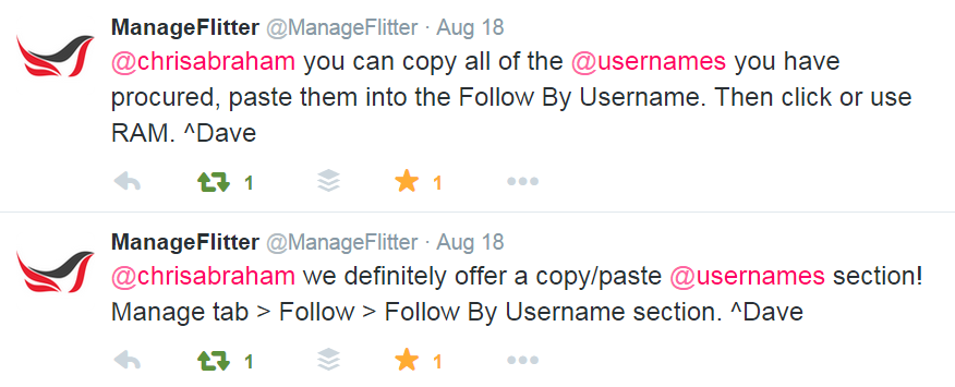 Manage Flitter on Twitter