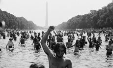 Crowds in the Reflecting Pool in DC