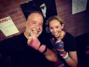 Chris Abraham and Jeanne Boone at 9Round Penrose Square in Arlington Virginia off of Columbia Pike